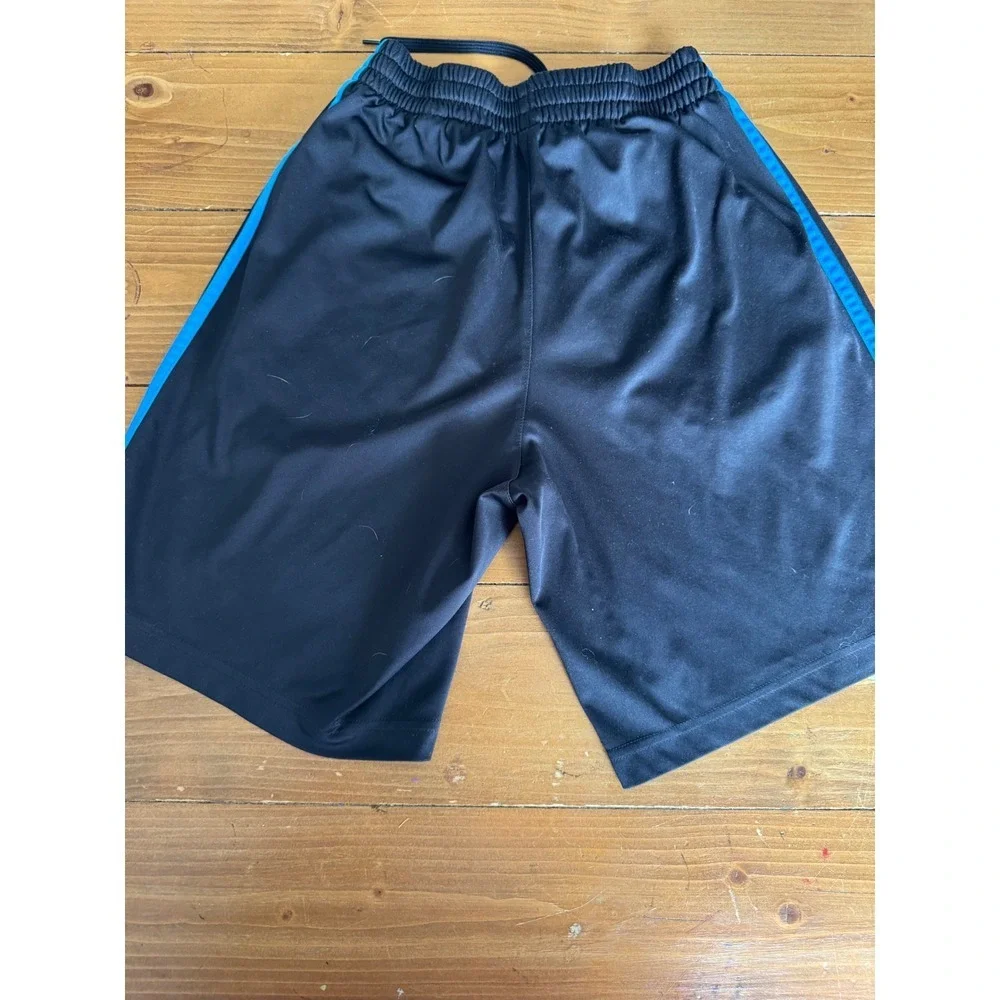 Adidas Mens Black‎ Blue Three Stripe Athletic Soccer Shorts E76214 AD4002